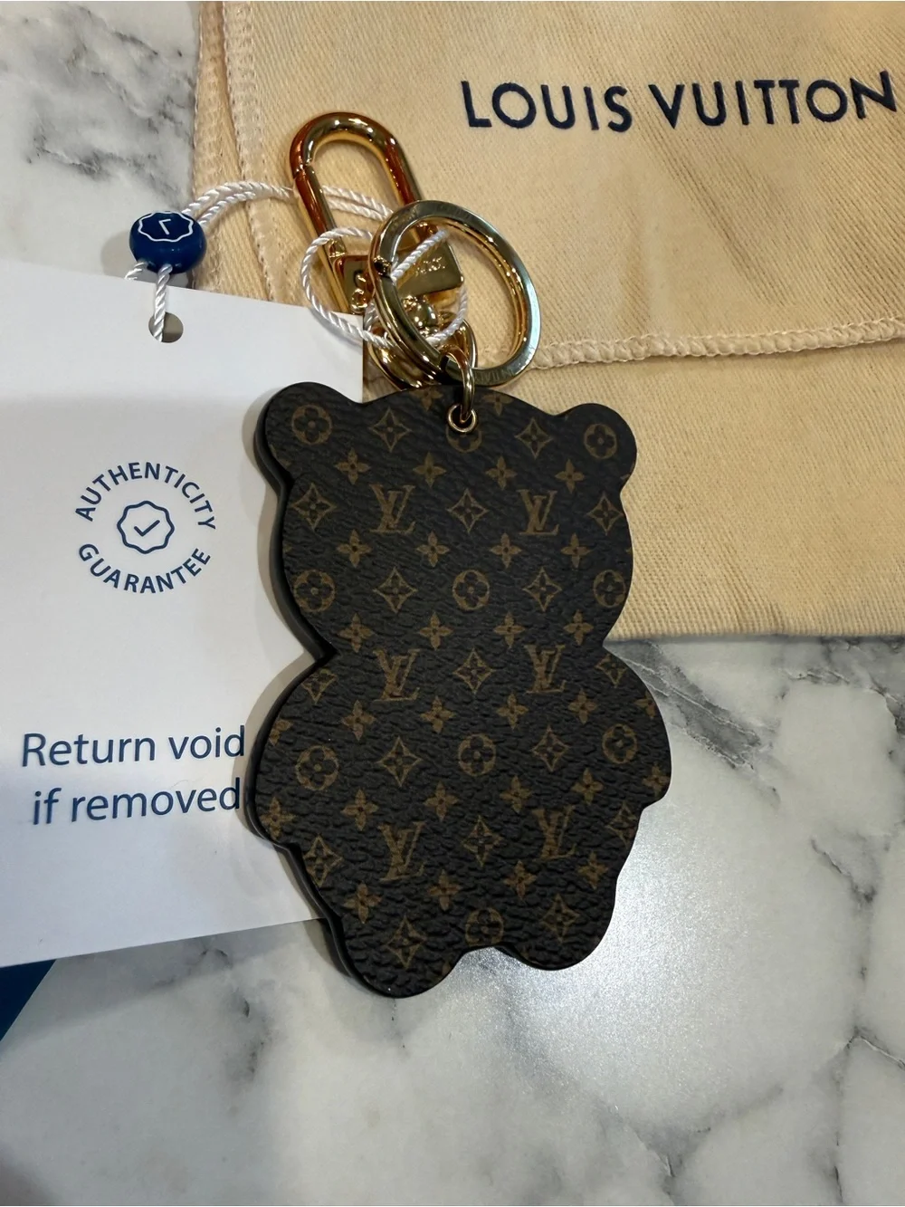 Louis Vuitton LV Panda Bag Charm NWT authenticated full set